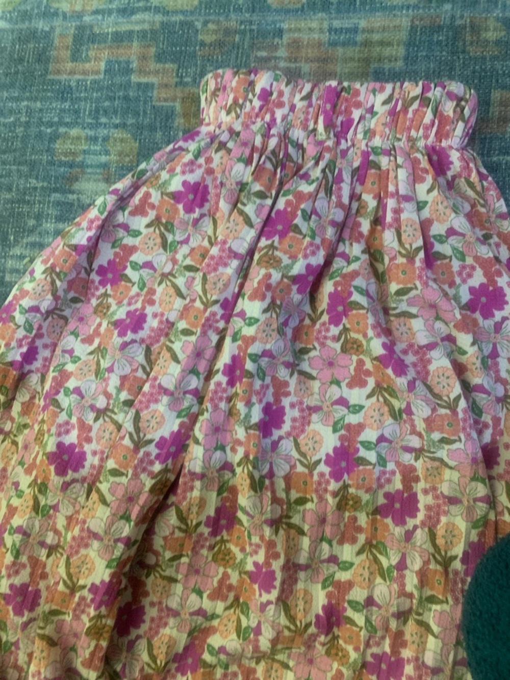 Alice + Blue  Pink and Peach Floral A-Line Skirt